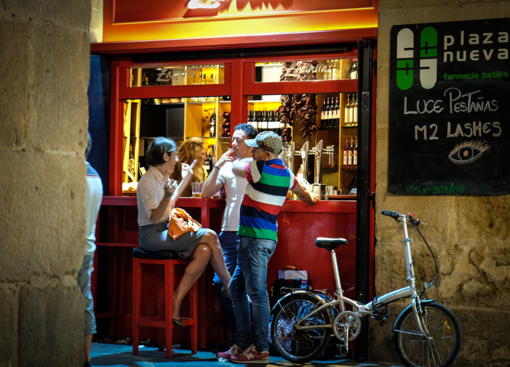 Passing the time in Plaza Nueva, Bilbao