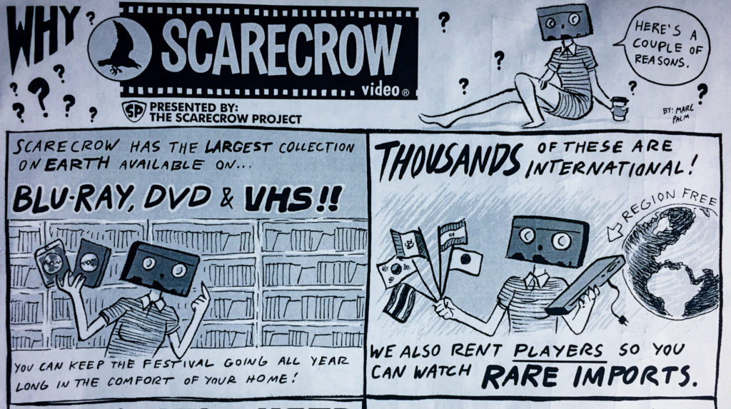 "Why Scarecrow Video?" flyer by Marc Palm