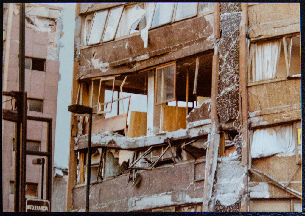 Damaged building detail - Mexico City earthquake, September 1985 - by Eric Parkinson