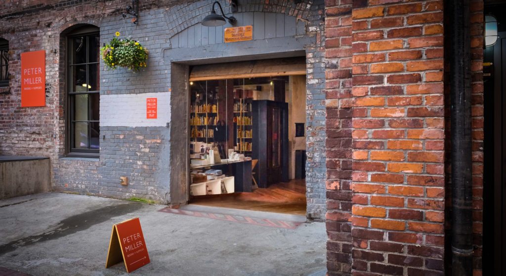 The entrance to Peter Miller Books + Supplies