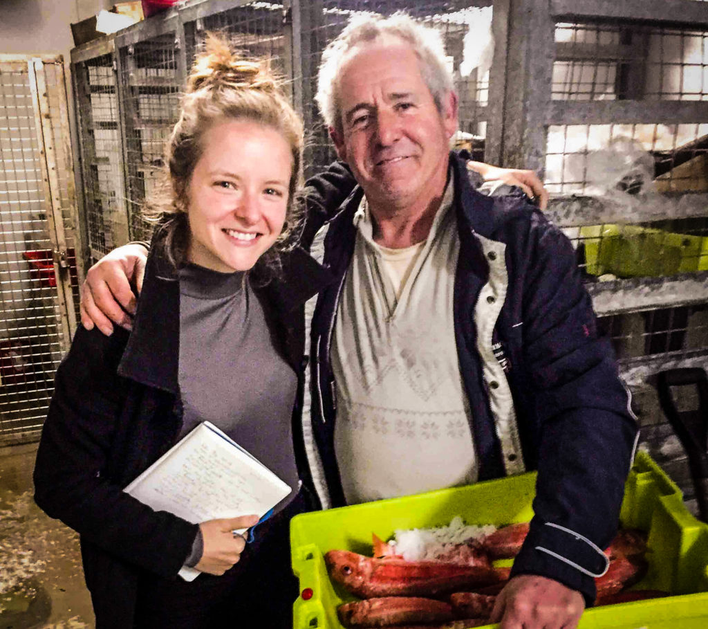 Marti and Faustino in Getaria - field research for her book